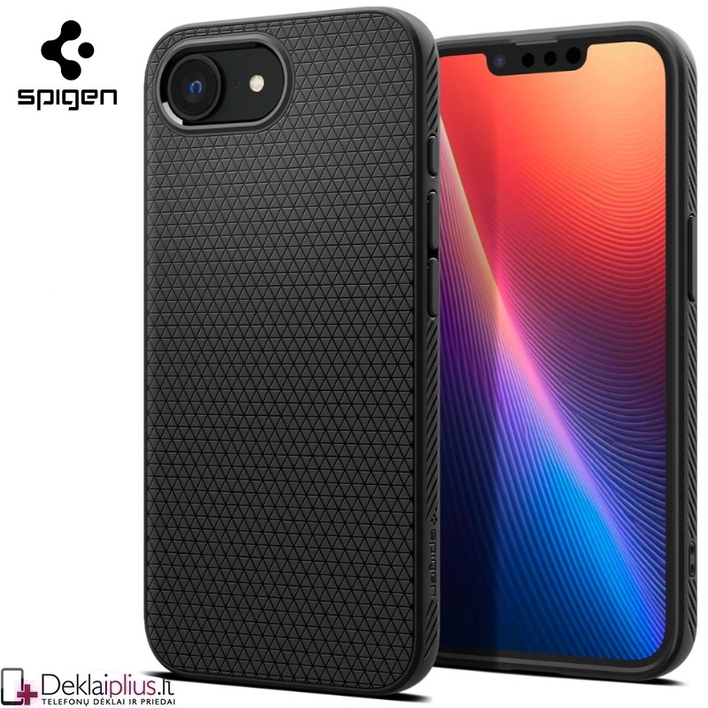 Spigen Liquid Air dėklas - juodas (Apple Iphone 16e/Iphone 17e) Spigen Liquid Air dėklas - juodas (Apple Iphone 16e/Iphone 17e)